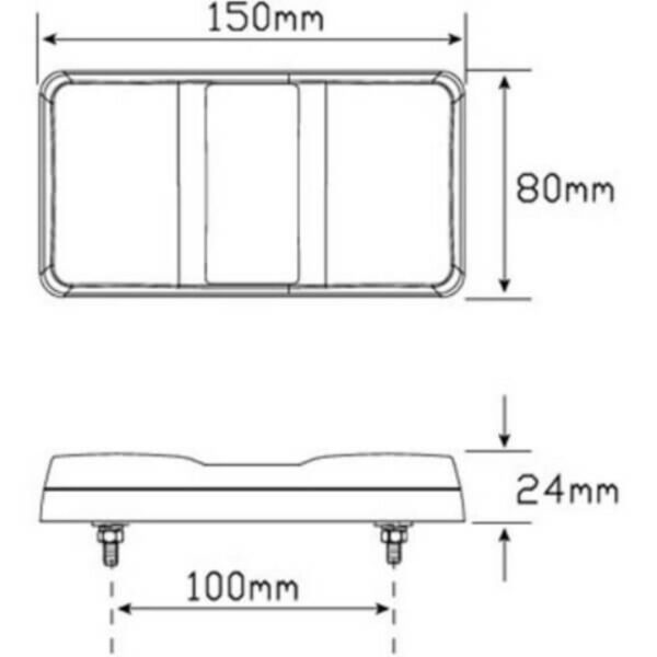 Led Autolamps 150Bar2 Stop/Tail/Indicator & Reflector Combination Lamp