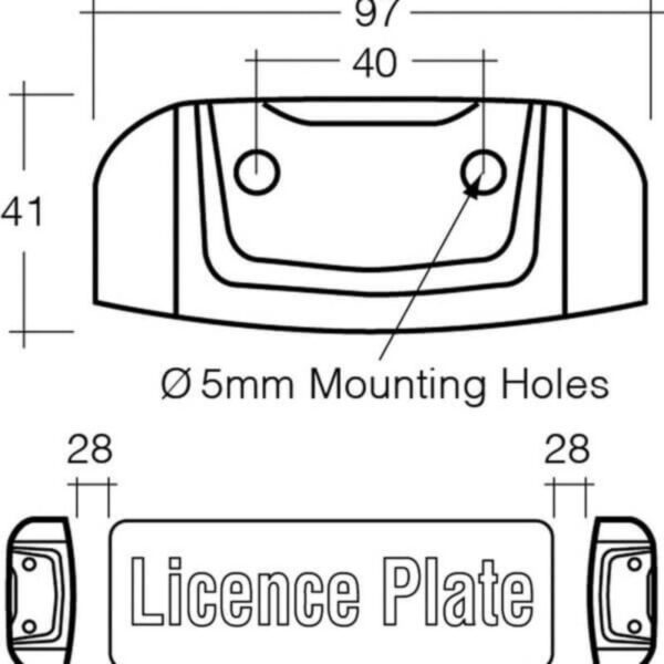 "Narva 90862 Multivolt Number Plate Light in Black Chrome & White - Enhance Your Vehicle's Visibility"