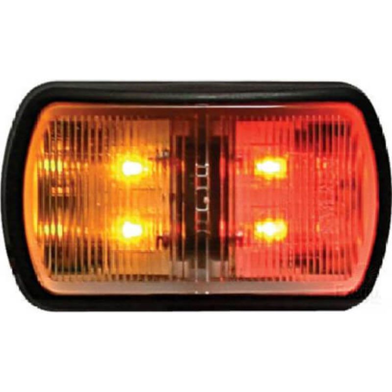 Narva 91603 9-33V Red/Amber LED Side Marker Lamp with Black Base & 2.5M Cable