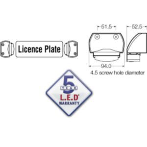 Narva 91664 9-33V 3 L.E.D License Plate Lamp in Chrome Housing