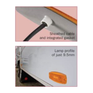 Narva 91704 9-33V White LED Front End Outline Marker Lamp w/ Retro Reflector & 0.5M Cable
