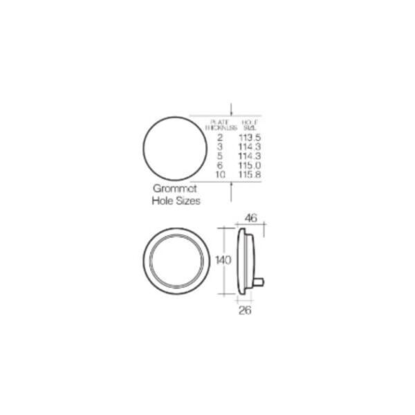 "24V LED Red Stop/Tail Lamp with Vinyl Grommet - Narva 94412"