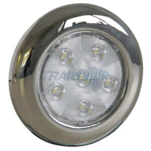 Trailequip Led 100mm Round Ceiling/Courtesy Lamp, 12V, 100mm X 12D