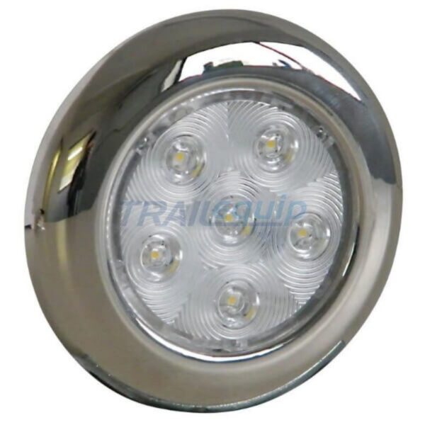 Trailequip Led 100mm Round Ceiling/Courtesy Lamp, 12V, 100mm X 12D