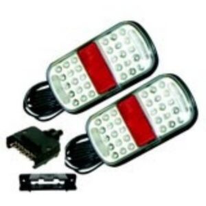 Cm Trailers 370 Lighting Kit-Stop/Tail/Indicator Reflector/Number Plate 10/30V 9M Leads Plug & Holder