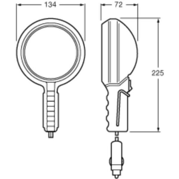 "Hella Hand Held Spot Lamp - Black Body - Long Range - Bright Illumination for Maximum Visibility"