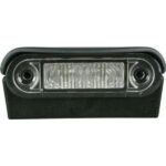 "Hella 9-33V LED License Plate Lamp with Extension Housing - Brighten Your Plate!"