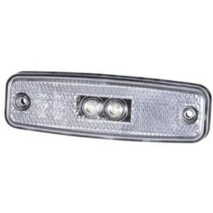 "Narva 92006 10-30V LED Front End Outline Marker Lamp (White) with Retro Reflector & 0.5M Cable"