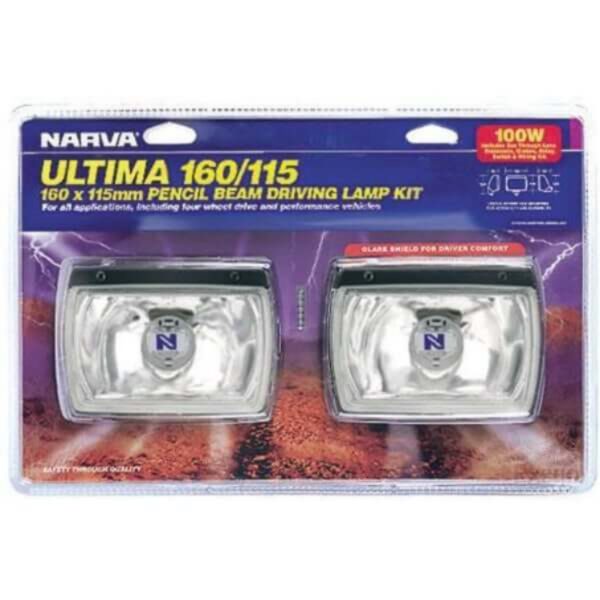 "Narva Ultima 160/115 Pencil Beam Driving Lamp Kit 12V 100W Rectangular - Brighten Your Drive!"