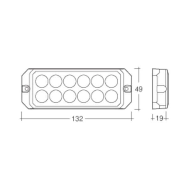 "Amber LED Strobe Light 12/24V Permanent Mount - Narva"