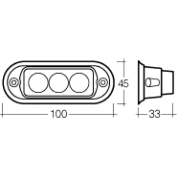 "Amber LED Strobe Light 12/24V Permanent Mount - Narva"