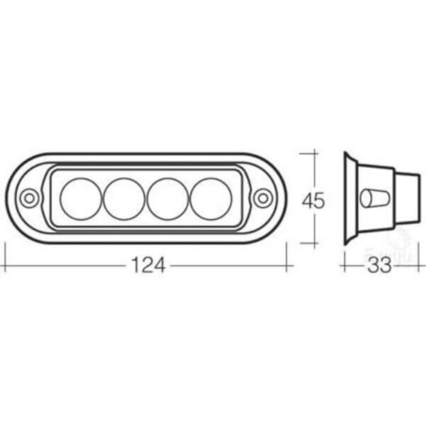 Narva Led Strobe Red/Blue 12V Permanent Mount