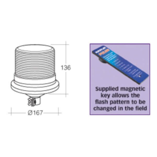 "Amber 12/24V LED Beacon Light - Narva Pole Mount for Maximum Visibility"
