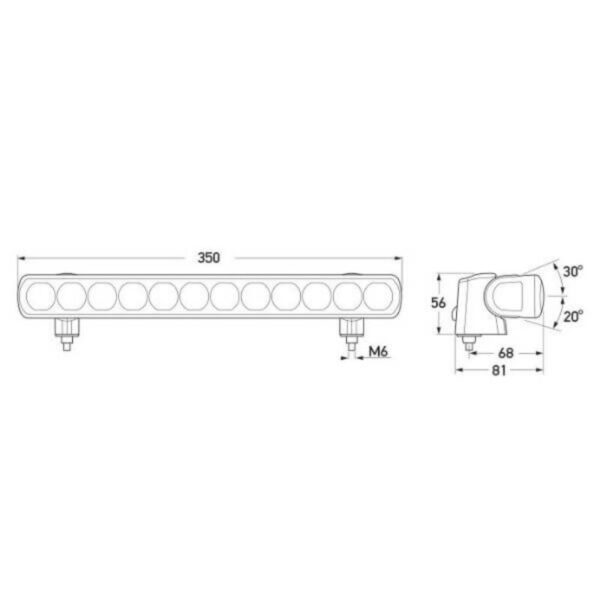 "Hella 350mm 9-33V LED Driving Light Bar with Plastic Bracket - Enhance Your Driving Experience!"