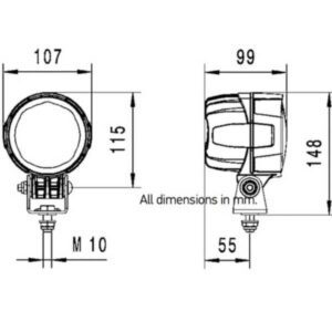 "Hella Module 90 LED Gen 4 Work Lamp: Long Range 9-33V Illumination"