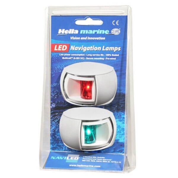 "Hella LED Navigation Light - White Port/Starboard - Illuminate Your Boat!"