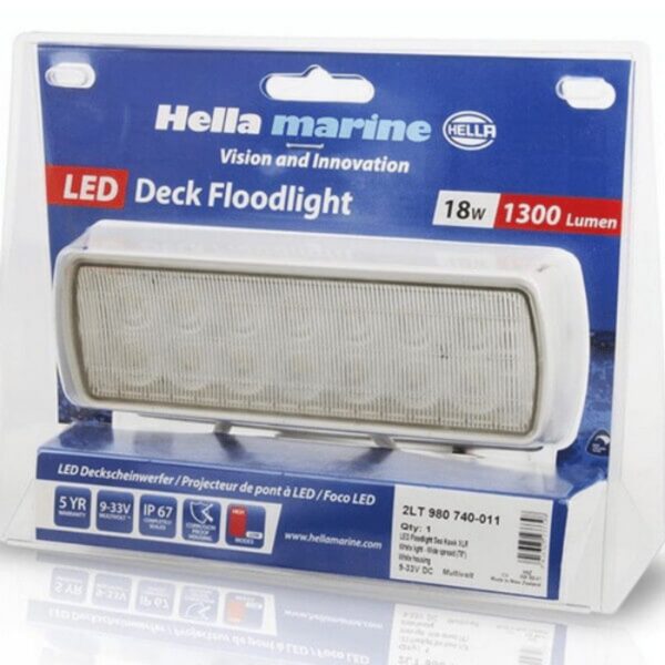 "Hella Sea Hawk-Xlr LED Spread Light - White, 9-33Vdc"