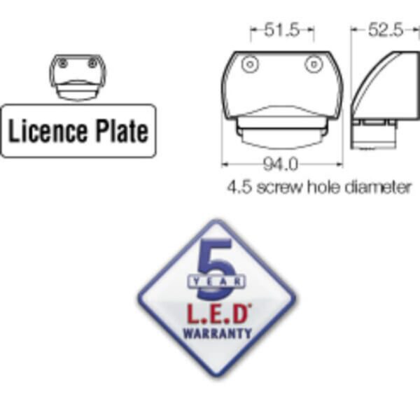 "Narva 91674 9-33V 5 L.E.D Licence Plate Lamp in Black Housing - Illuminate Your Vehicle!"