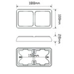 Led Autolamps 80Bar Double Series Stop/Tail/Indicator Combination Lamp