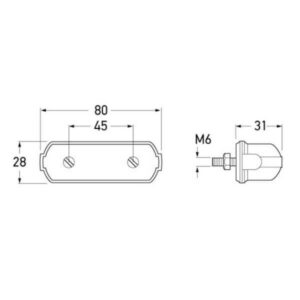 "Hella Number Plate Lamp - 2 Bolt Mount | Bright & Durable Illumination"