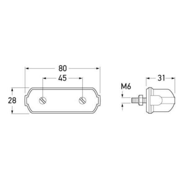 "Hella Number Plate Lamp - 2 Bolt Mount | Bright & Durable Illumination"