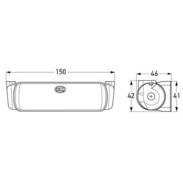Hella Day Time Running Light LED 9-33V Rectangle Universal - Single