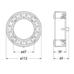 "Hella 12V LED Ring Stop/Rear Position Lamp Suit 60mm Modules - Enhance Visibility & Safety"