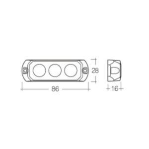 Narva Led Strobe Amber 12 Or 24V Permanent Mount