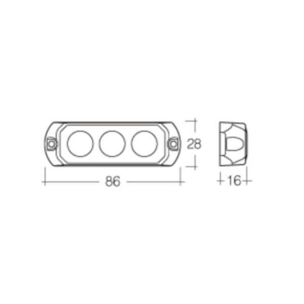 Narva Led Strobe Amber 12 Or 24V Permanent Mount