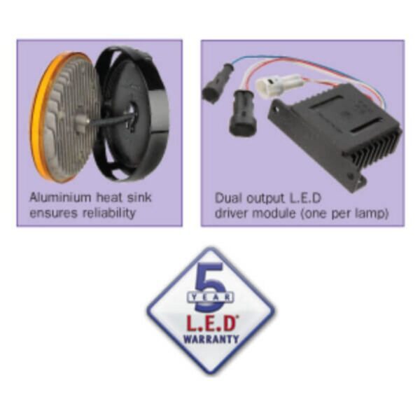 24V Narva 85280A Amber LED Marker Light - Illuminate Your Vehicle!