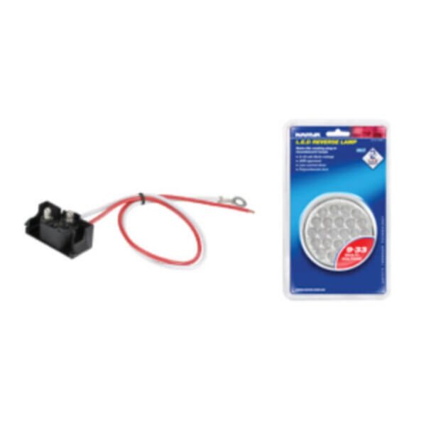 Narva 94050 9-33V LED Reverse Lamp Kit (White) with Vinyl Grommet - Brighten Your Vehicle's Rear View!