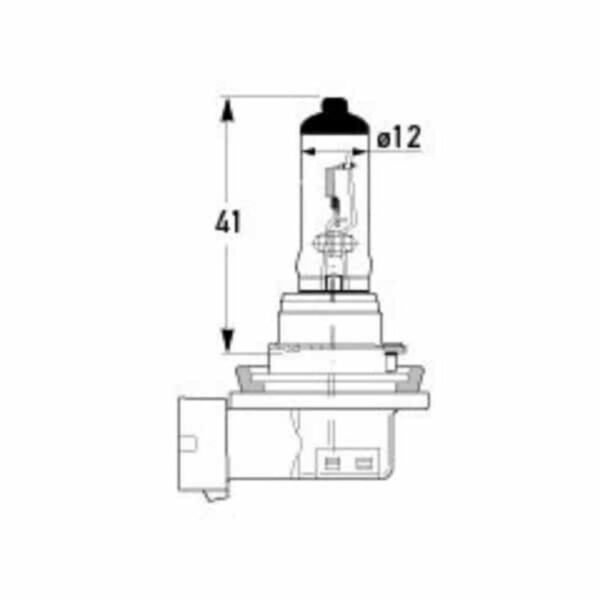 "Hella H11 Halogen Bulb 12V 55W - 30% More Brightness!"