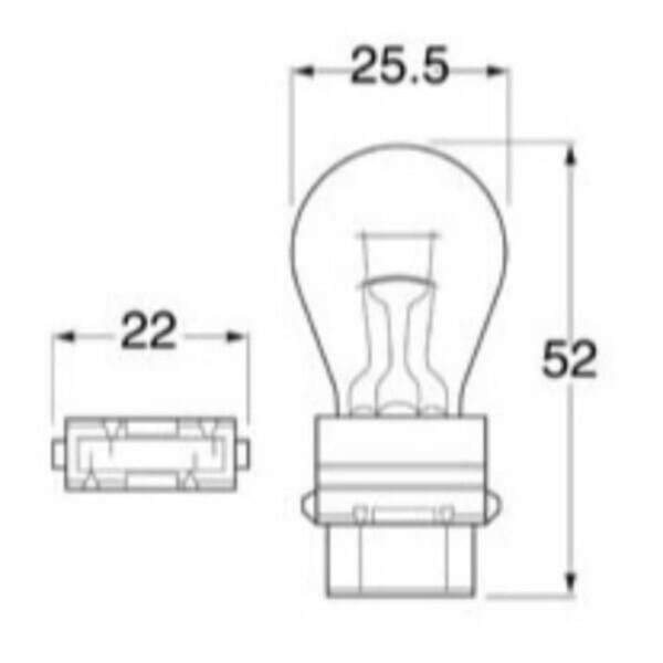 "Hella 12V 27/7W Standard Globe Light Bulb with Plastic Base - 1 Piece"