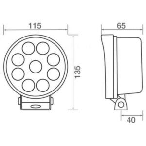 Venta Txl9527 9 Led 27W Round Work Lamp 60 Wide Flood Beam