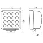 Trailequip Txl9529 16 Led 48W Work Lamp 60 Wide Flood Beam With Emi