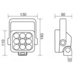 "Venta Txl9555Sw 9 LED Worklamp: 27W, 9-32V, 105x95mm, 60 Beam, Handle/Switch/Magnet"