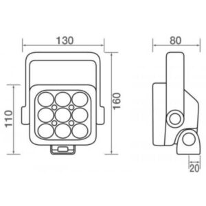 "Venta Txl9555Sw 9 LED Worklamp: 27W, 9-32V, 105x95mm, 60 Beam, Handle/Switch/Magnet"
