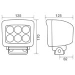 "90W 10-30V Venta 9 X Cree LED Anti-Vibe Worklamp - 60 Beam, EMI Free"