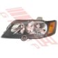 Holden Commodore Vy 2002- S/Ss/Sv8 Headlamp - Lefthand - Black - W/Amb Cnr Lamp
