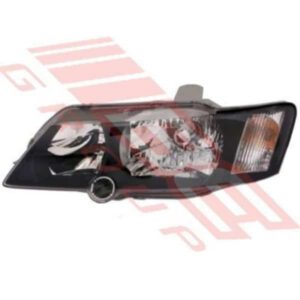 Holden Commodore Vy 2002- S/Ss/Sv8 Headlamp - Lefthand - Black - W/Clear Cnr Lamp