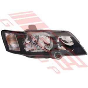 Holden Commodore Vy 2002- S/Ss/Sv8 Headlamp - Righthand - Black - W/Clear Cnr Lamp