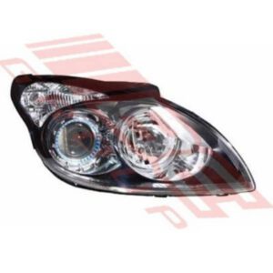 Hyundai I30 2008 - Headlamp - Righthand - Black - Electric