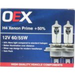 "Oex H4 Globe 12V 60/55W Xenon Plus 50 ? 2 Piece | Bright & Powerful Headlight Bulbs"