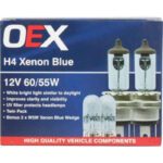 "Oex H4 Globe 12V 60/55W Xenon Blue - 2 Piece | Brighten Your Drive with Xenon Blue"