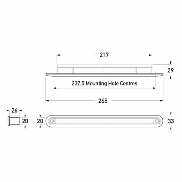 "Hella 12V Blue LED Strip Signal Warning Lamp - Bright & Visible Safety Light"