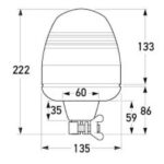 24V Amber Halogen Beacon Light - Hella Pole Mounted Warning Light