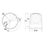"Hella Halogen Amber Beacon: 12V or 24V Permanent Mount"
