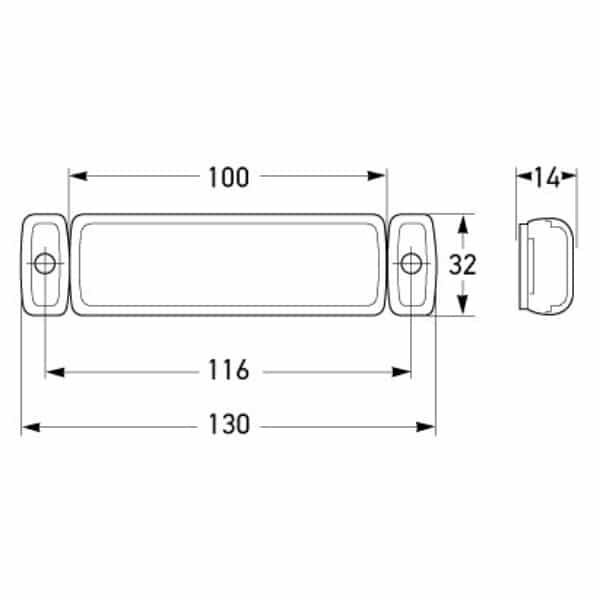 "24V Amber LED Side Marker Lamp by Hella - Illuminate Your Vehicle!"