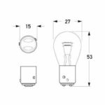 "Hella Bayonet Bulbs - Double Filament, Double Contact Baz15D - European"