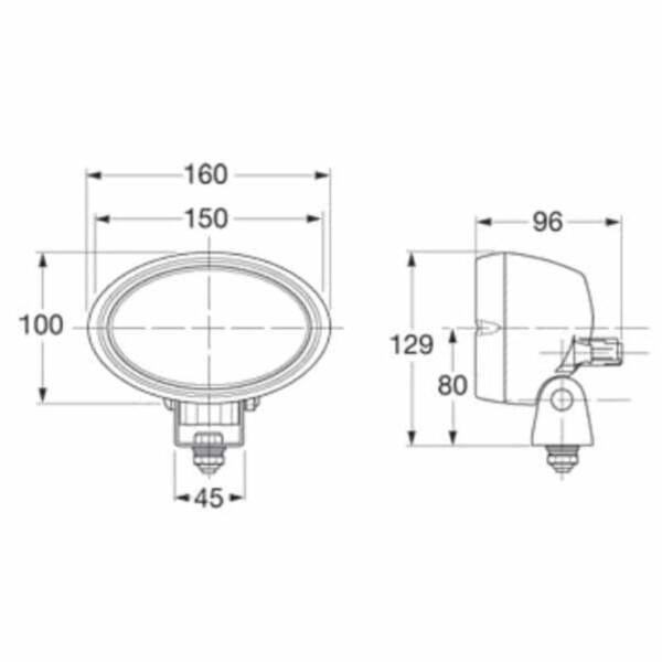 "Hella Oval 100 Double Beam Halogen Work Lamp ? Close Range | Bright, Powerful Illumination"